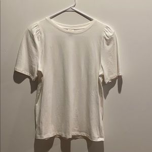 White ruffle shoulder t-shirt